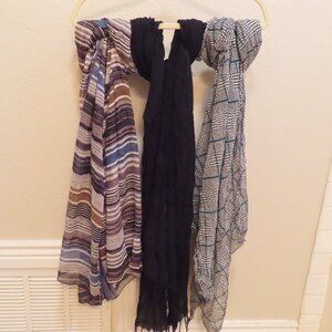 Lot of 3 Scarves - Black Theme